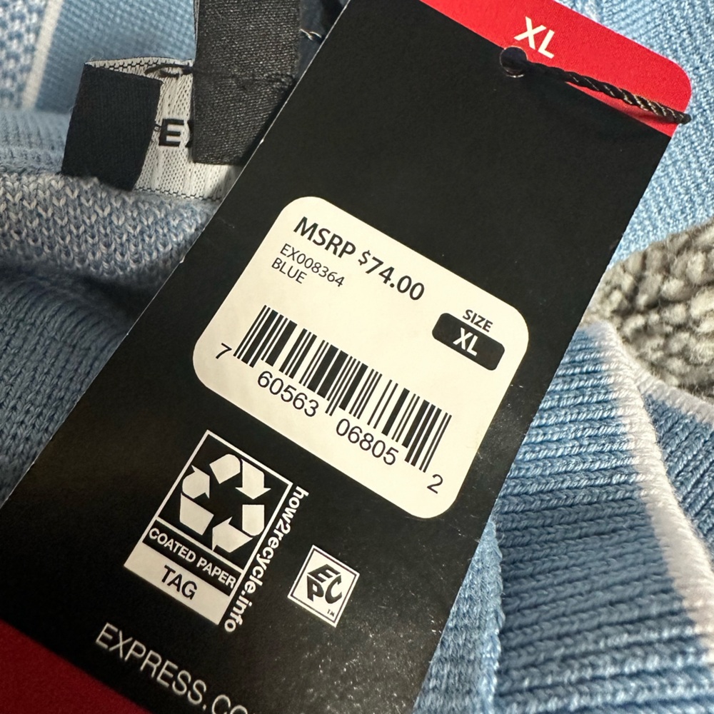 Express Light Blue V-Neck Sweater - Picture 5 of 5